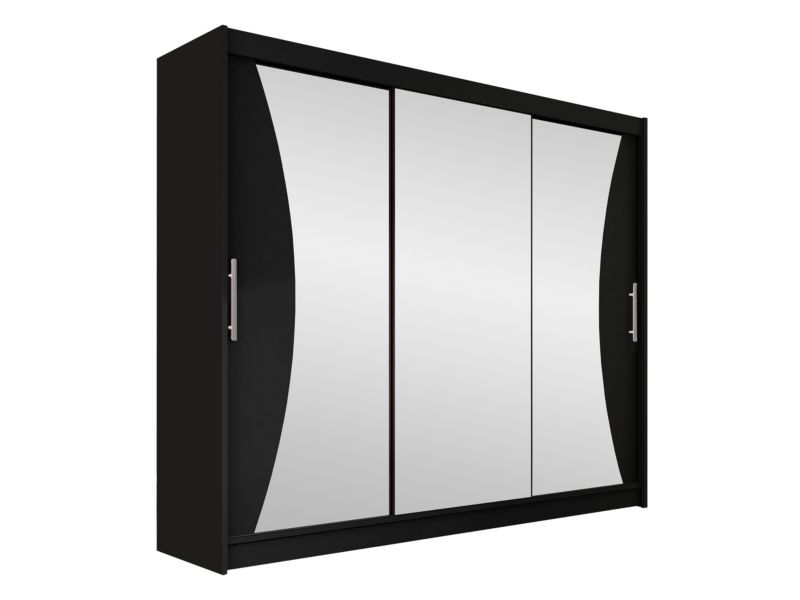 Szafa MIRJAN 24 z drzwiami przesuwnymi Aston IV czarny/lustro 1 szt.