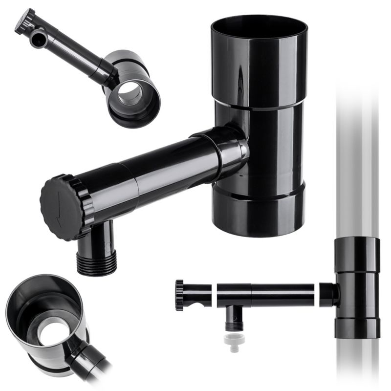 Łapacz Deszczówki KADAX Zbieracz Wody Deszczowej Z Rynny Zaworem Chwytacz 80mm 1szt.