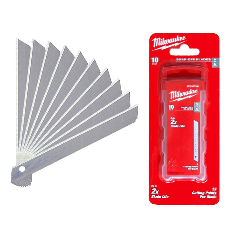 Ostrza wymienne do noży tapicerskich Milwaukee wymienne łamane 9 mm 10szt