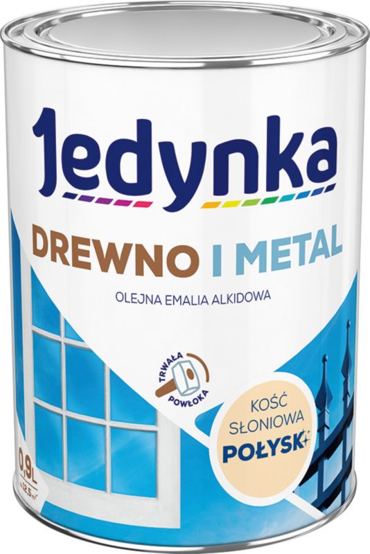Emalia alkidowa Jedynka Drewno i Metal kość słoniowa połysk 0,9 l