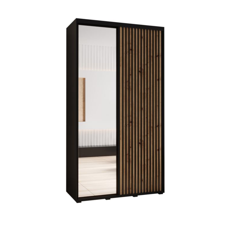 Szafa przesuwna Garderoba Abiks LANKO 2 140 gł. 45 czarny/artisan 1 szt.