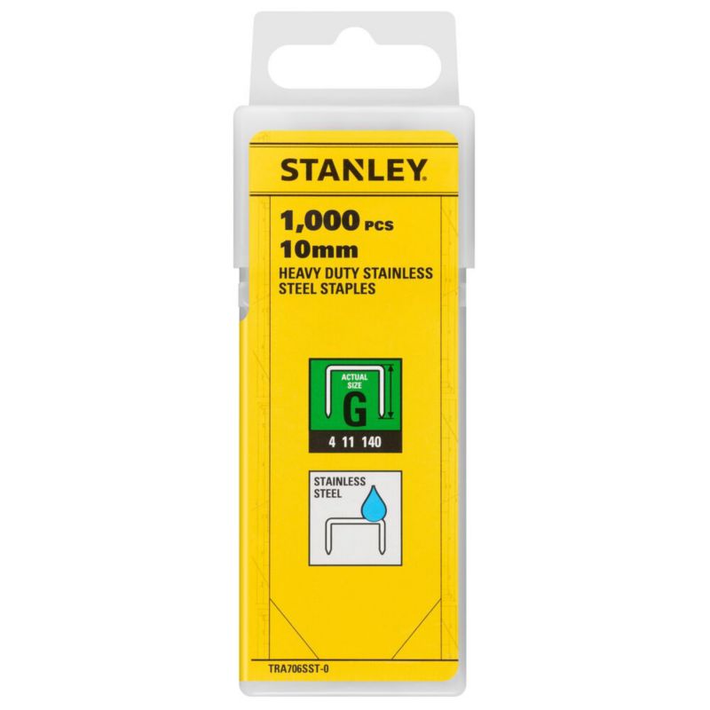 Zszywki Stanley ze stali nierdzewnej - G 10mm TRA706SST-0 1000szt.