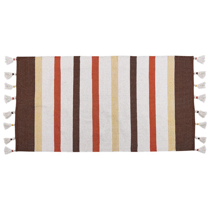 Dywan bawełniany 80 x 150 cm brązowo-beżowy Hisarli 1 szt.