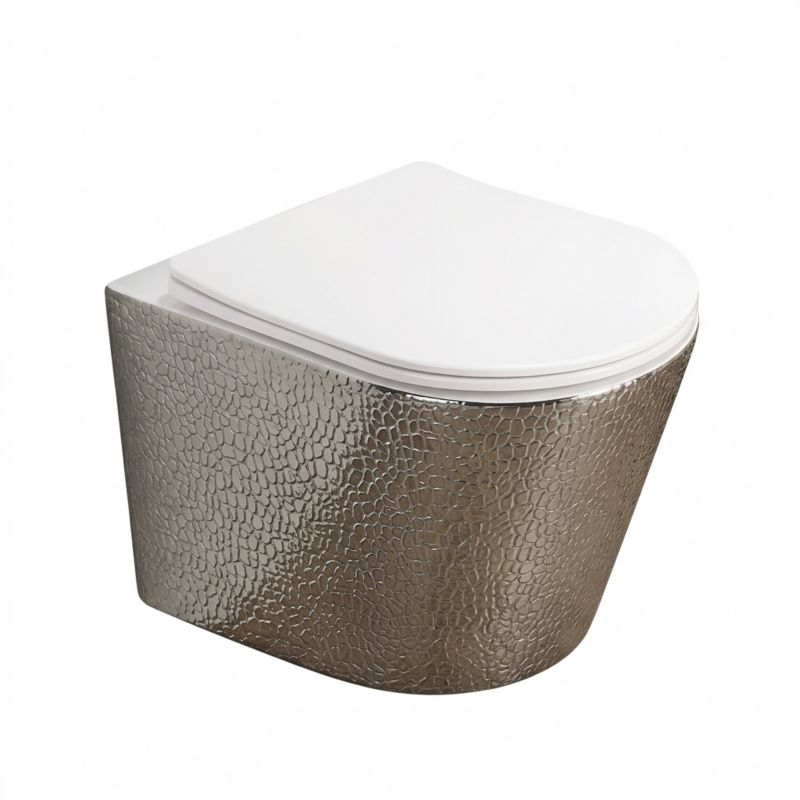 Miska WC Corciano wisząca Optimo Pro Platinium Platynowy Strukturalny z Białą Deską 49x37 cm 1 szt.