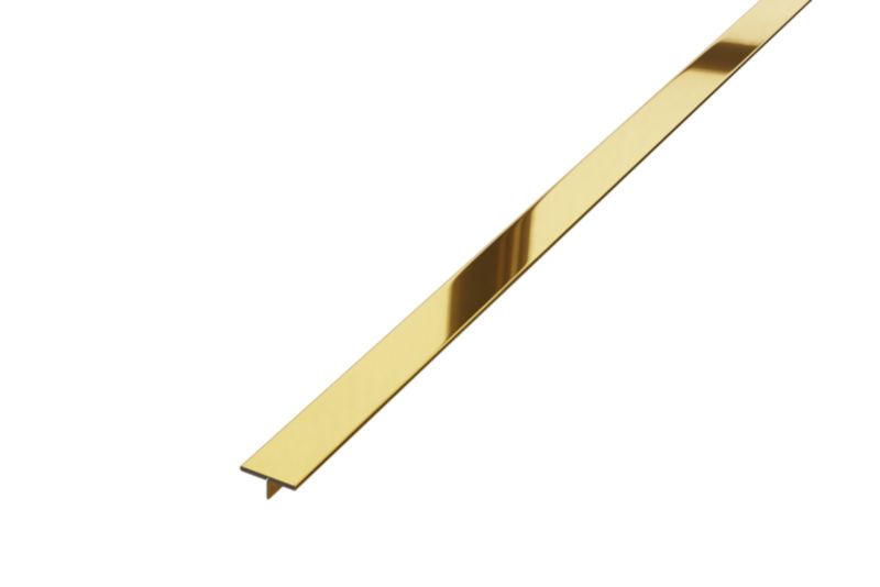 Profil fugowy spoinowy rektyfikowany Ts Lambro ozdobny teownik złoty połysk 1.5cm x 270cm 1 szt.