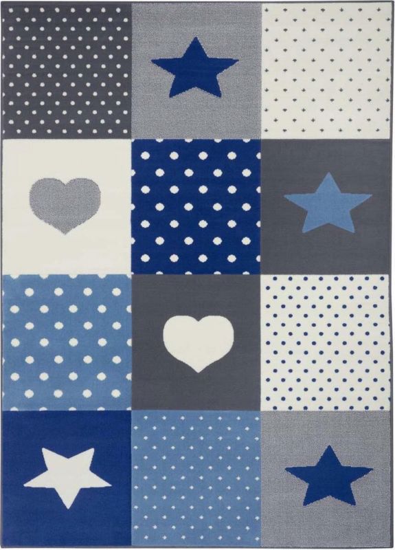 Dywan Hanse Home dziecięcy 160x230cm, kremowo niebiesko szary wzór patchwork 1 szt.