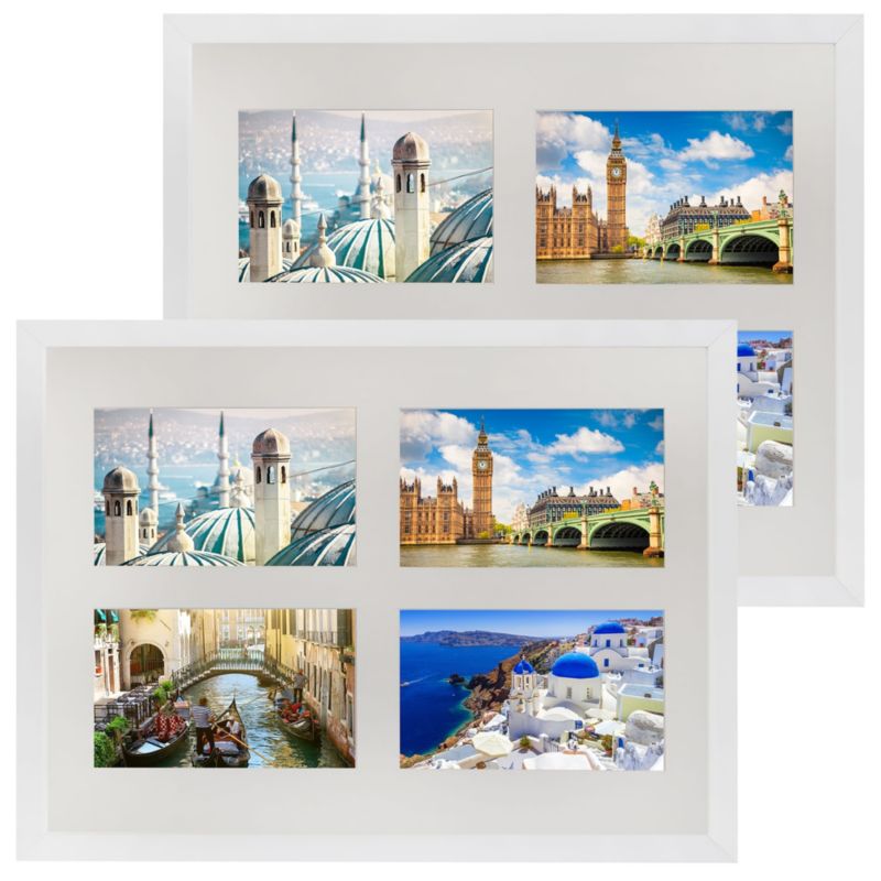 Zestaw ramek BD art Basic 28x35 na 4 zdjęcia 10x15 cm białe 2 szt.