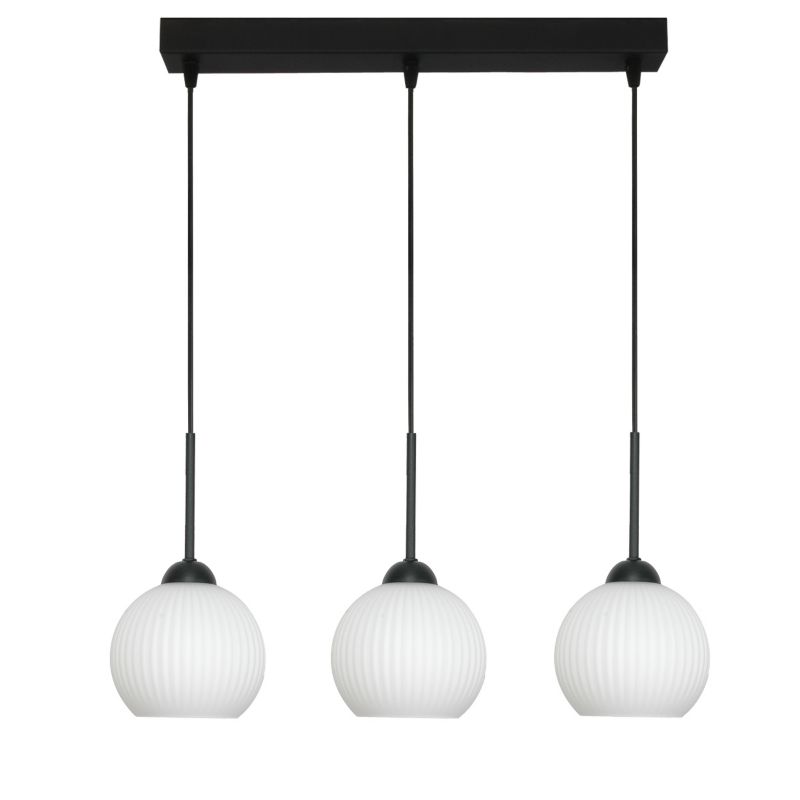 Lampa wisząca sufitowa EDYLIT listwa 3xE27 białe kule loft industrialna nowoczesna FIONA 14-984 1 szt.