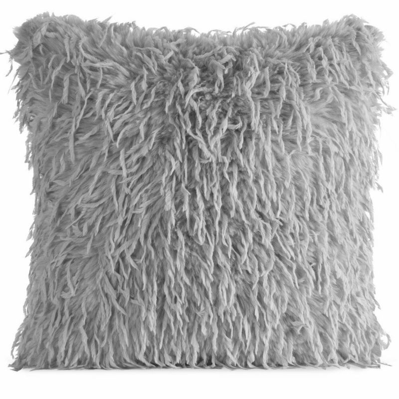 Poszewka Adore Eurofirany Dekoracyjna na poduszkę 45x45 cm Szara Futrzana 1 szt.