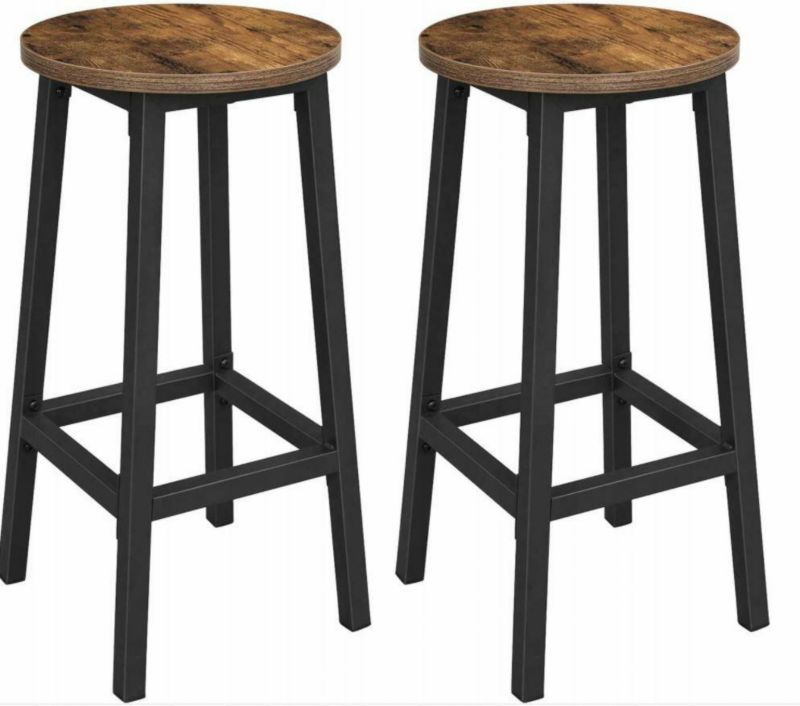 Zestaw dwóch hokerów Songmics w stylu rustykalnym 1 kpl