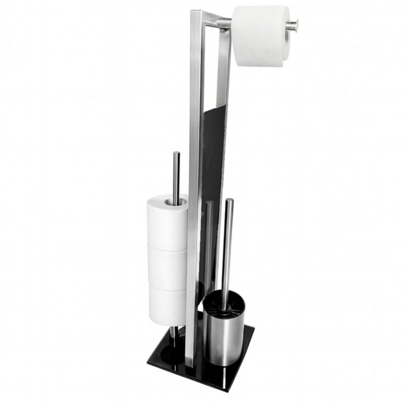 Stojak podłogowy na papier i szczotkę WC Estiva Glass Chrom srebrny szczotkowany 1 szt.