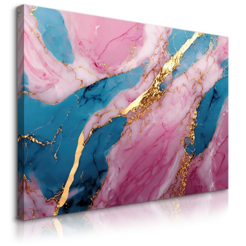 Obraz Muralo Do Salonu Lazur Różowy Marmur Abstrakcja Styl Glamour 120x80 cm 1 szt.