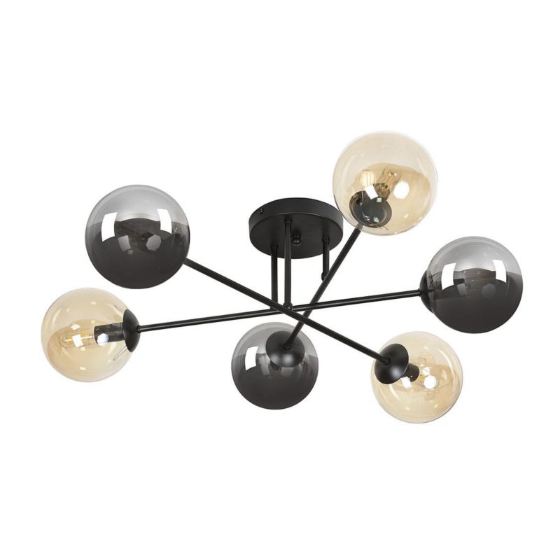 Lampa sufitowa wisząca Emibig Brendi 7856 czarna-wielokolorowy 75 cm szerokości 6xE14 x 40W 1 szt.