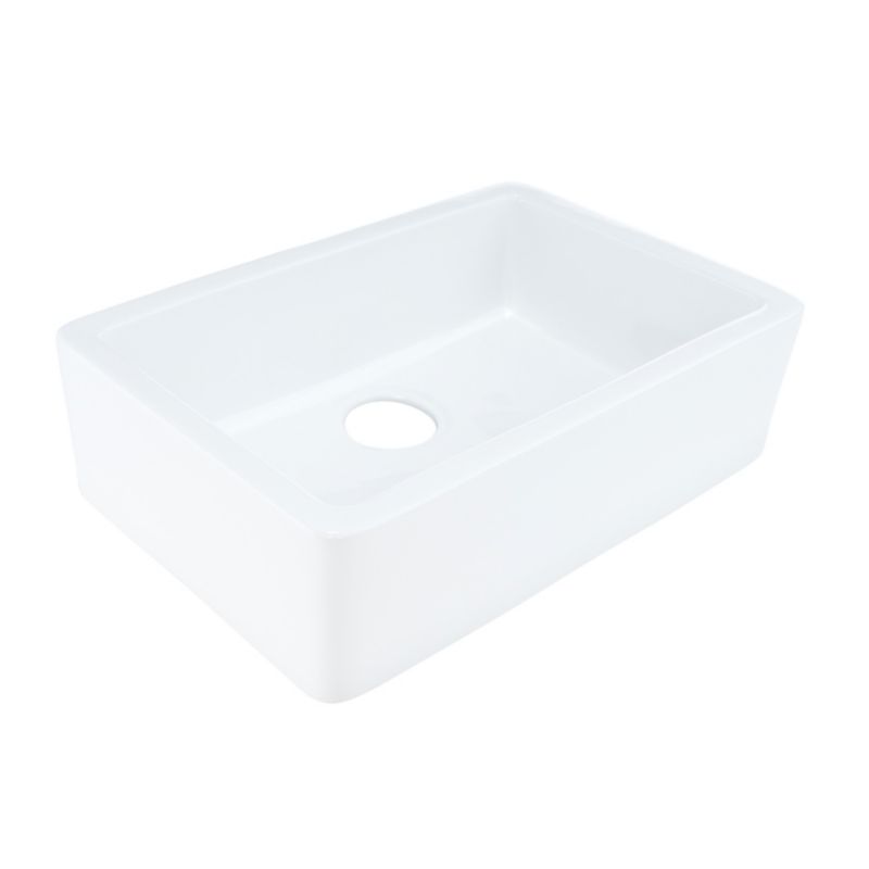 Zlewozmywak jednokomorowy Uptrend Domio ceramiczny, nablatowy, biały połysk 1 szt.