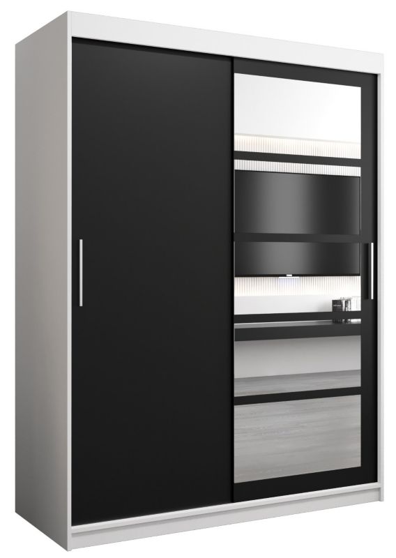 Szafa przesuwna Abiks ROMA 1 150 biały mat + czarny mat 1 szt.