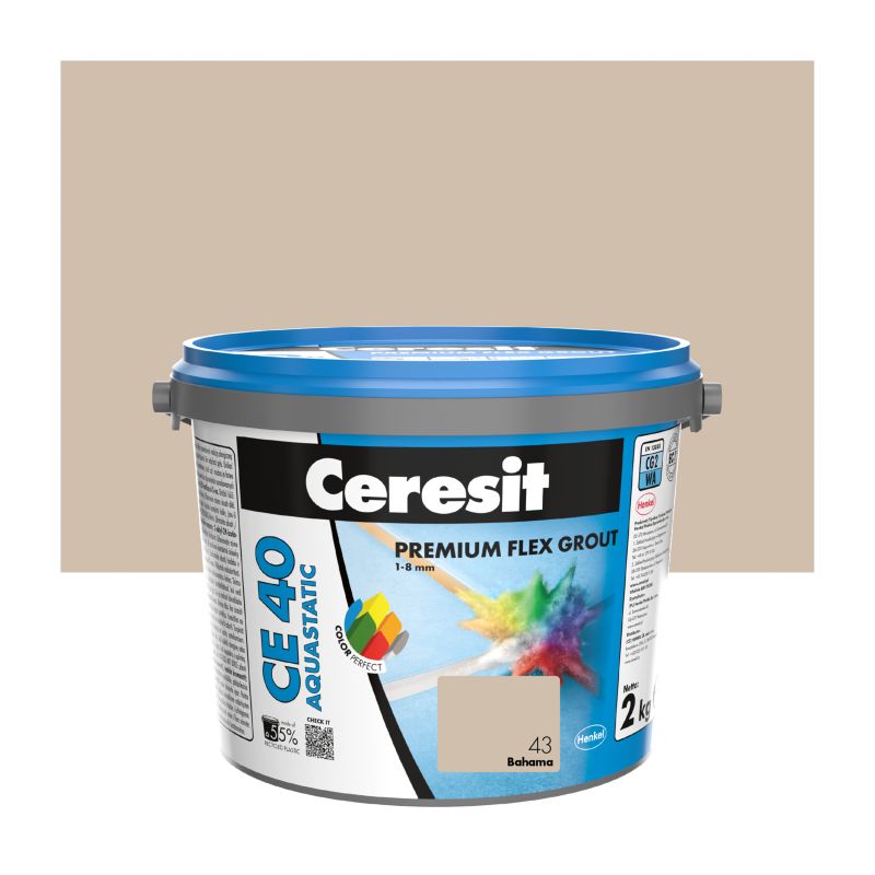 Fuga elastyczna Ceresit CE 40 Aquastatic piaskowa 2 kg