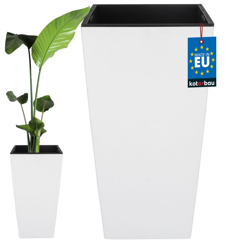 Doniczka KOTARBAU 400x400x750 mm urbi square biała z wkładem 1 szt.