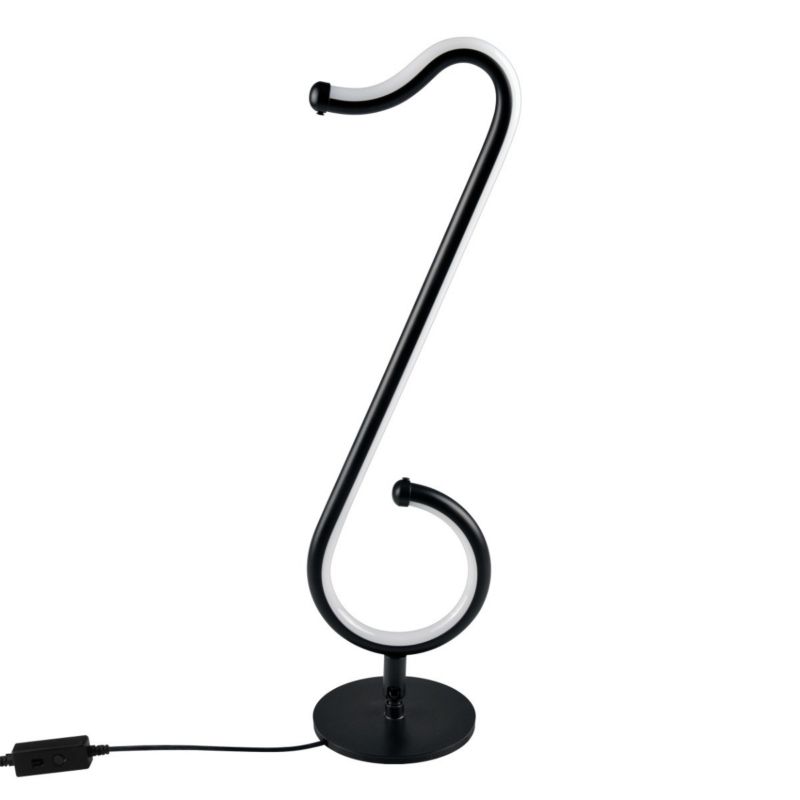 Lampka stołowa Polux Nutka czarna LED 15W IP20 wym: 46 x 12.3 x 11 cm tworzywo sztuczne - 1 szt.