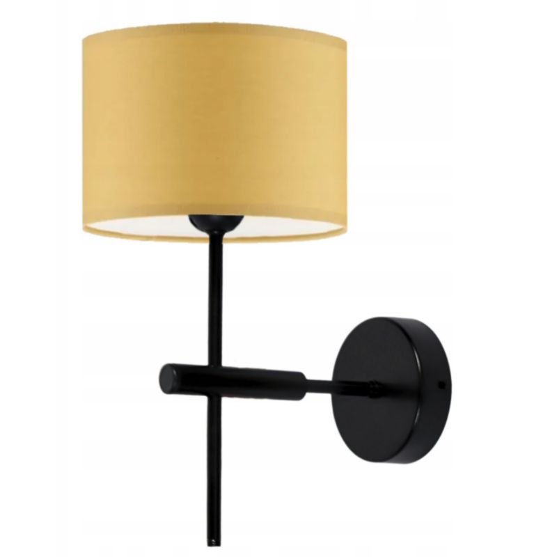 Kinkiet Volta Light Factory Sotto Czarny/Musztardowy Abażur 1xE27 1szt.