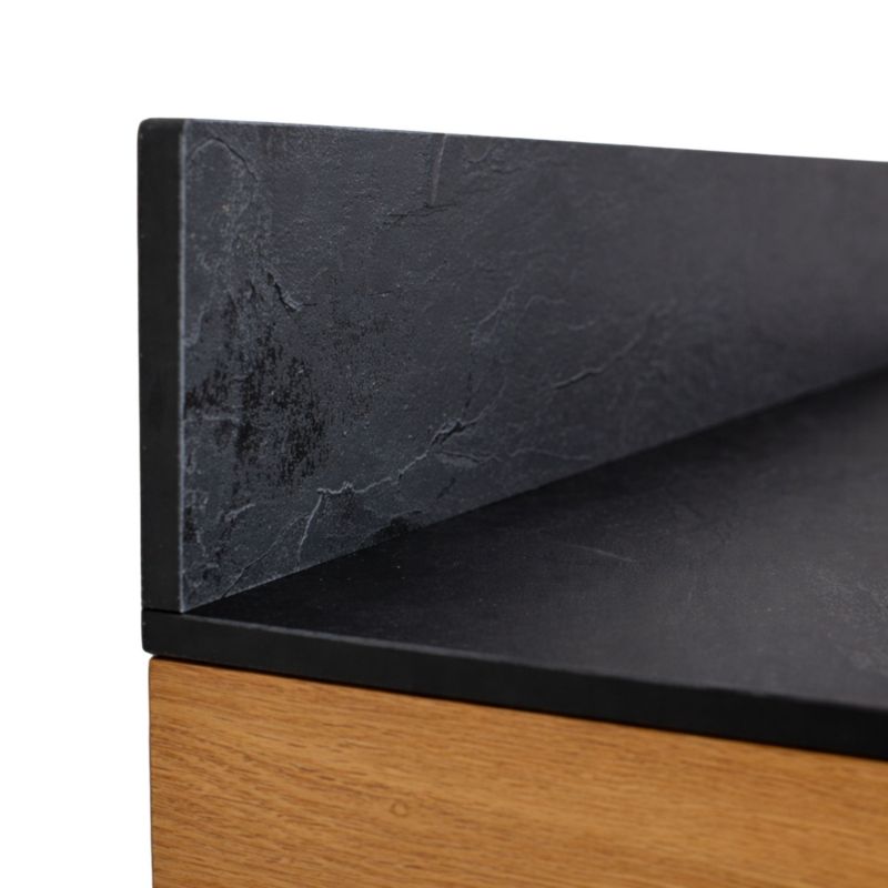 Blat łazienkowy HPL do szafki 40cm 40,5x35,5cm Black z panelem 12cm 1szt.