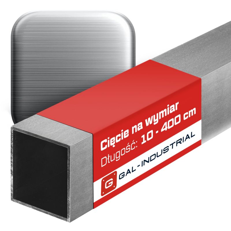 Profil aluminiowy SZCZOTKOWANY GAL-INDUSTRIAL 15x15x1mm 370 cm Rura kwadratowa Na wymiar 1 szt.