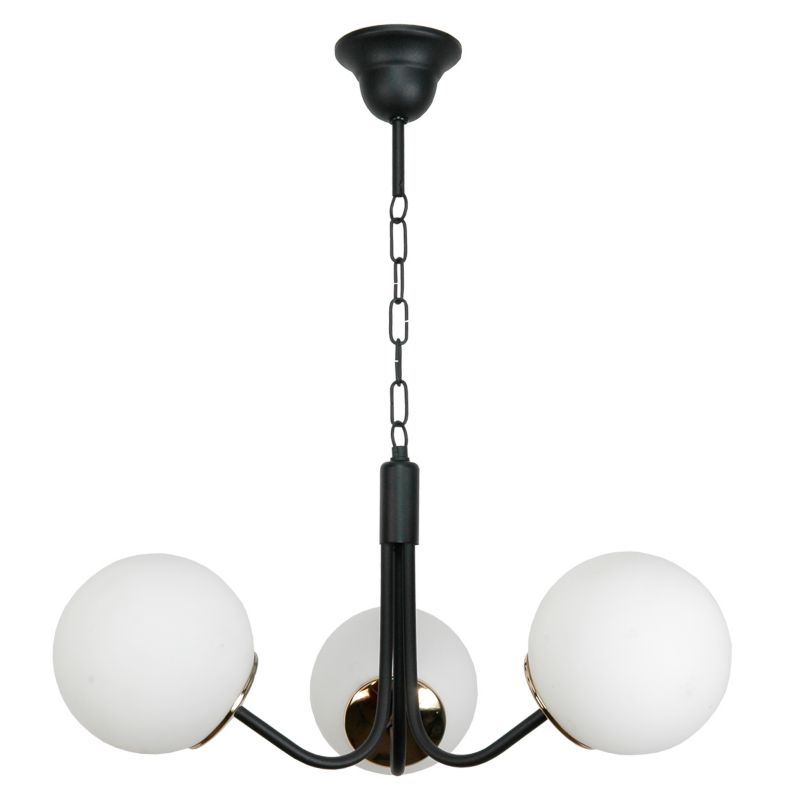 Lampa wisząca żyrandol EDYLIT czarna białe kule glamour nad stół 3xE14 SOFIA 15-292 1 szt.