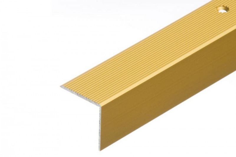 Profil schodowy ryflowany Cezar Złoty 2000x30x30mm aluminium 1 szt.