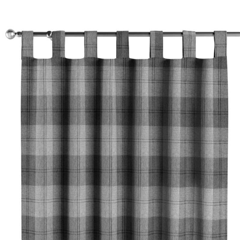 Zasłona na szelkach 1 szt. 130 x 260 cm Dekoria krata szaro-grafitowa 1 szt.