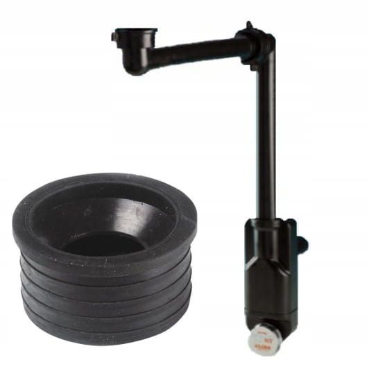 Syfon umywalkowy Lira oszczędzający miejsce czarny redukcja gumowa 40/50mm 1szt