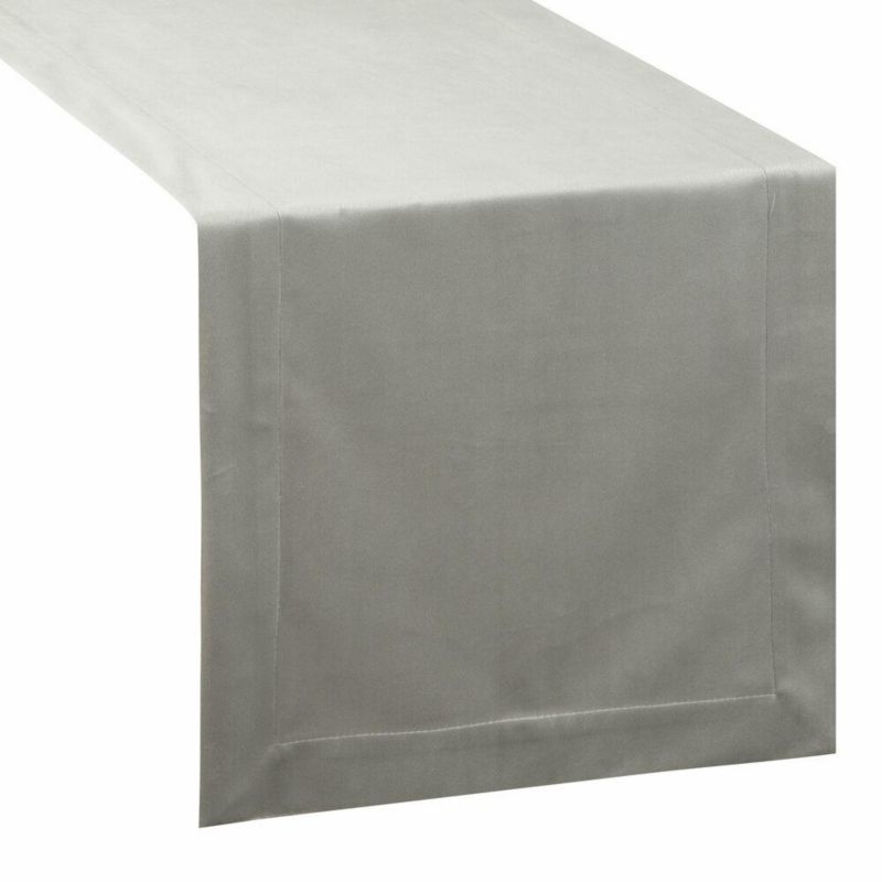 Bieżnik MELINDA SR. Eurofirany 40 x 140 cm srebrny welwetowy z ozdobną listwą 1 szt.