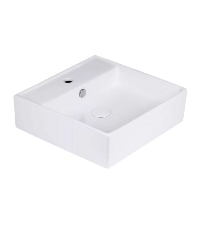 Umywalka ścienna/nablatowa Uptrend MEDUSA XL biały połysk, z otworem na baterię oraz przelewem 1 szt