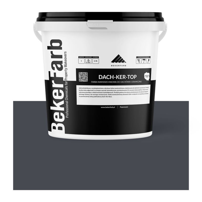 Nawierzchniowa Farba na Dach do Dachówki Ceramicznej Bekerfarb Stalowy 1l 1 szt.