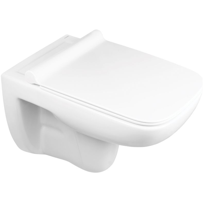 Miska WC wisząca Oltens Ribe bezkołnierzowa, slim deska wolnoopadająca, biała, 1 szt.