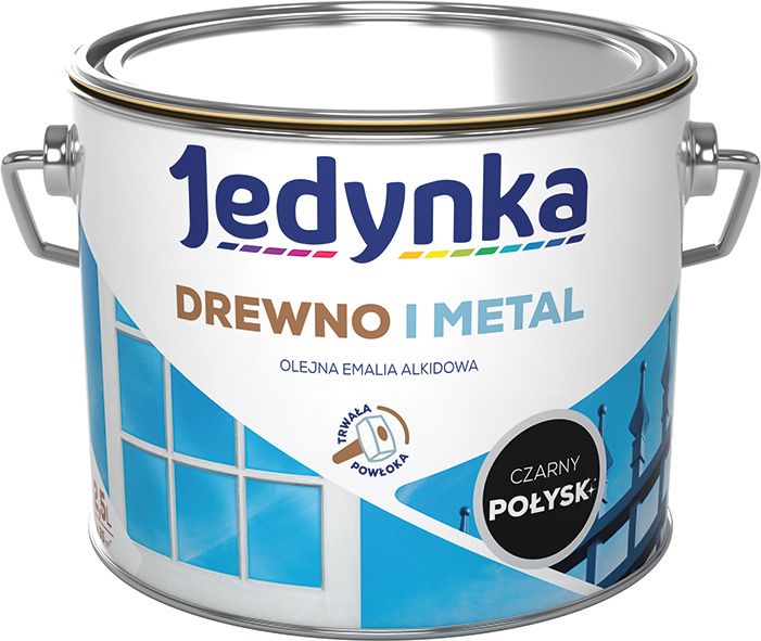Emalia alkidowa Jedynka Drewno i Metal czarny połysk 2,5 l