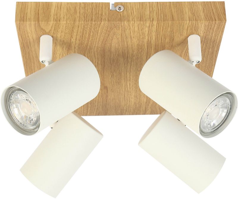 Spot Quentin 4 x GU10 drewno / biały