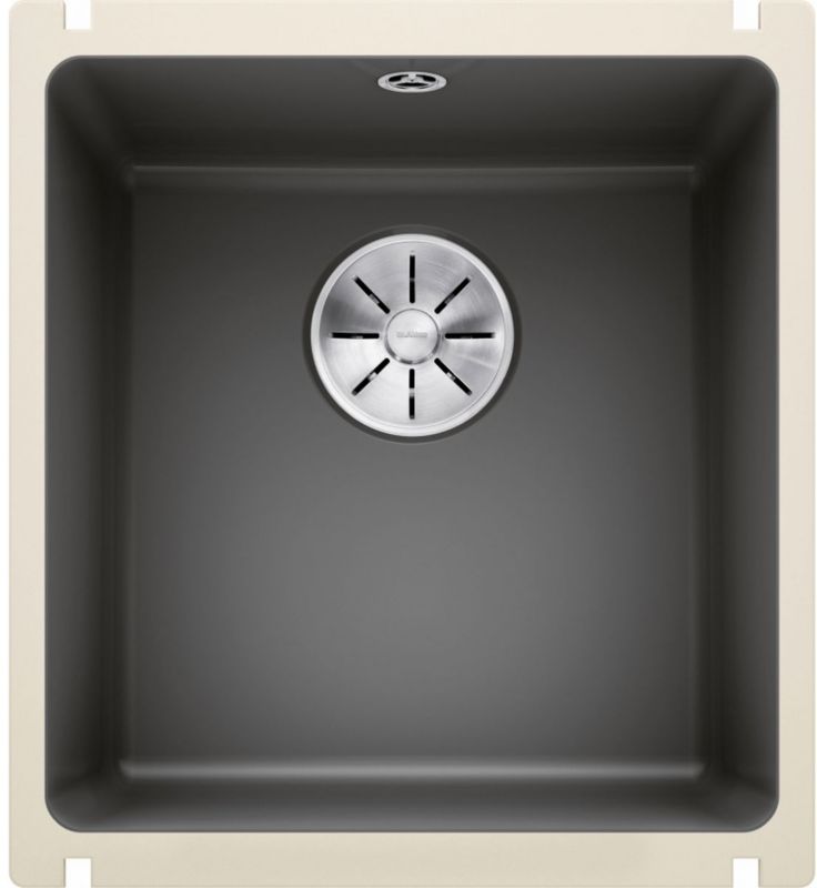 Zlewozmywak ceramiczny Blanco Subline 375-U bazaltowy 41,4x45,6 cm z armaturą odp. 1 szt.