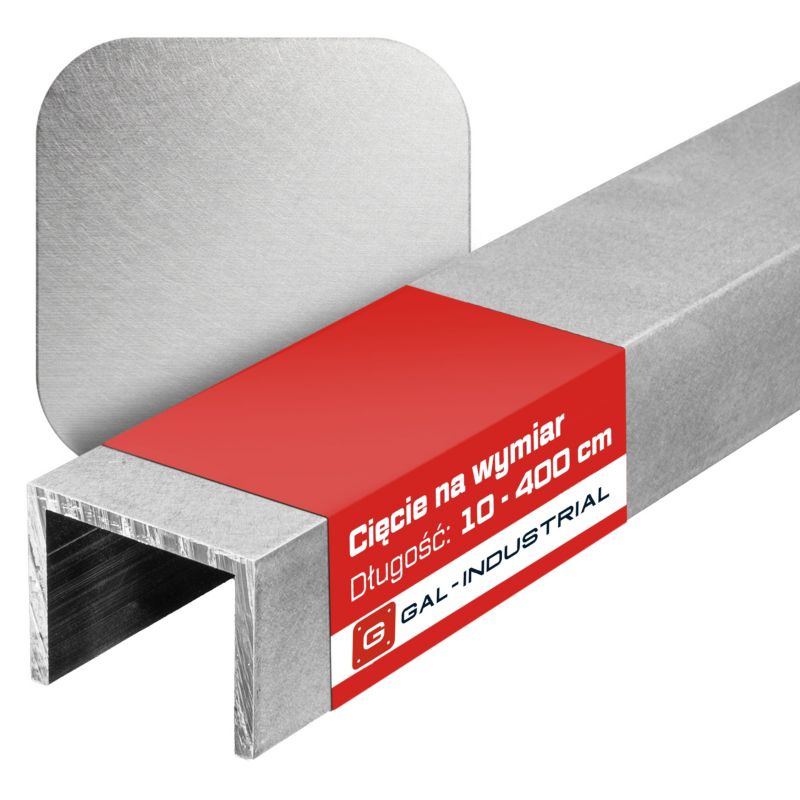Ceownik aluminiowy SATYNOWANY GAL-INDUSTRIAL 40x80x40x4mm 220 cm PROFIL U Cięcie na wymiar 1 szt.