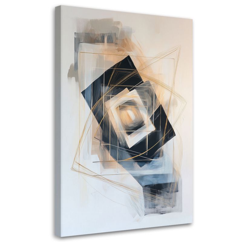 Obraz do salonu biura Feeby Abstrakcja Kształty Geometria Beżowy 70x100cm 1szt