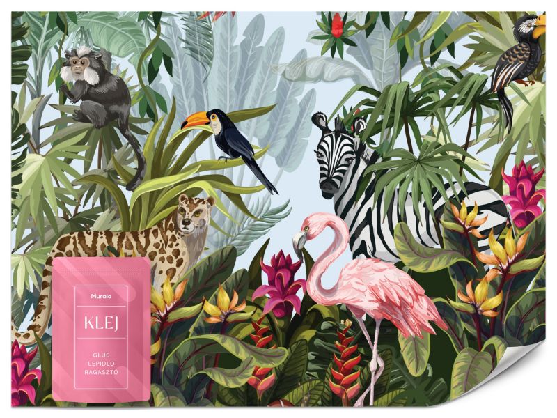 Fototapeta Muralo Rośliny Tropikalne I Zwierzęta Do Pokoju Dziecka 500x350 cm 1szt.