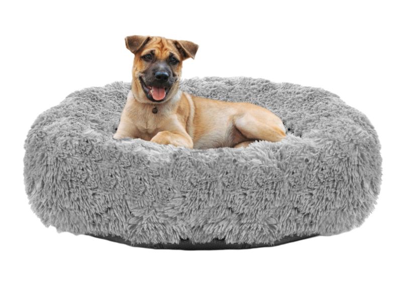 Legowisko dla pupila Aio Factory shaggy 120cm jasnoszare dla psa kota 1szt