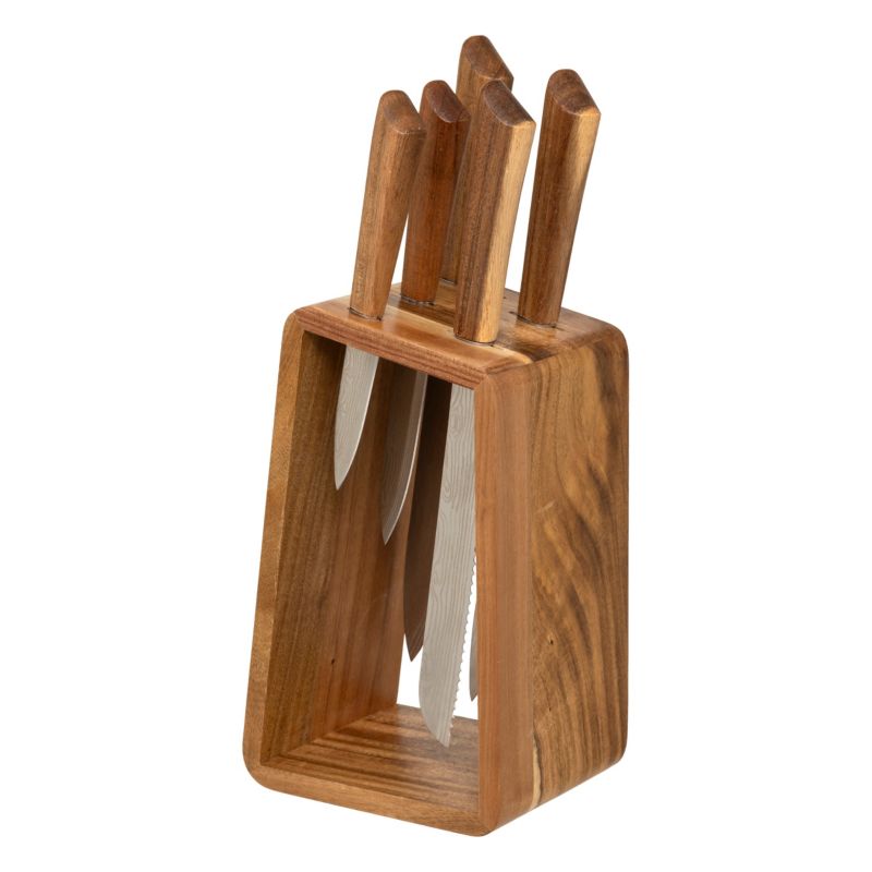 Komplet noży na stojaku Dove 5Five Simply Smart srebrne 11,3 cm 5szt