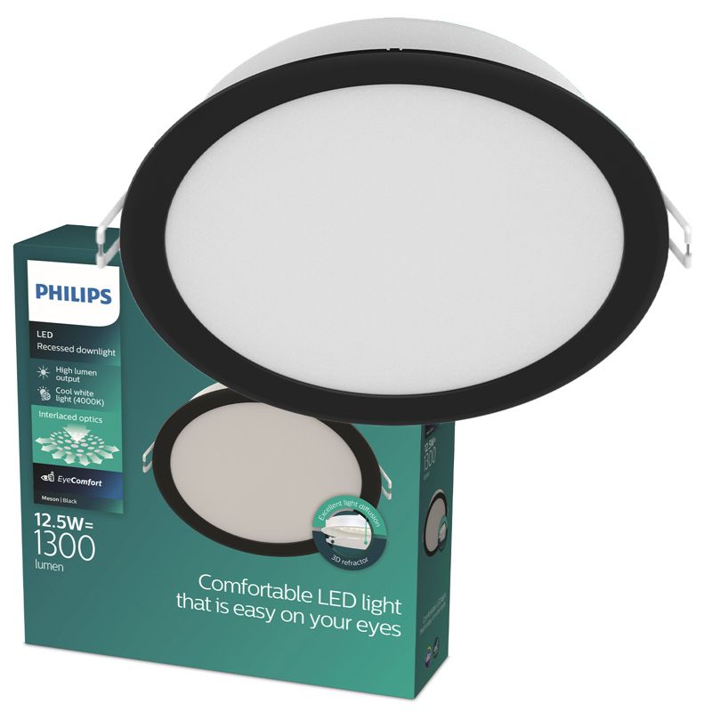 Panel LED Meson Philips Oprawa Podtynkowa Wpuszczana LED 12.5W 1300lm 4000K Czarna 1 szt.