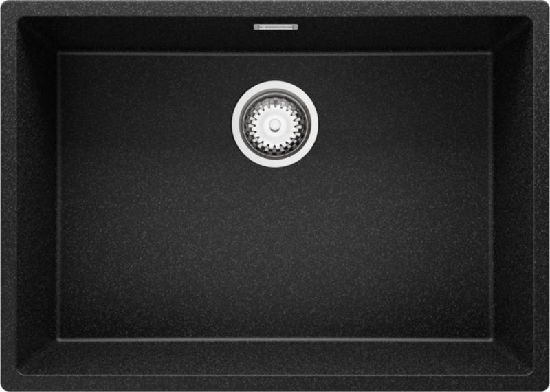 Zlewozmywak podblatowy Londyn PRIMAGRAN 66x47cm do szafki od 70cm, Grafitowy + Syfon, S389, 1 szt.