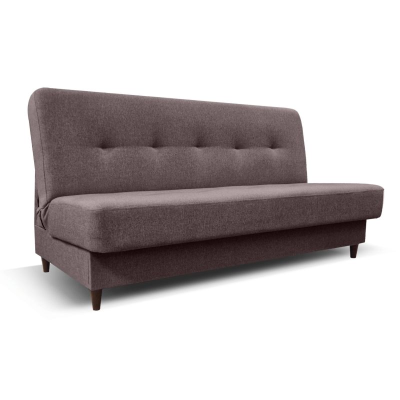 Wersalka Mebel Elite Rozkładana Sofa Z Funkcją Spania Dwuosobowa Welur Brąz ARUBA 2 1 szt.
