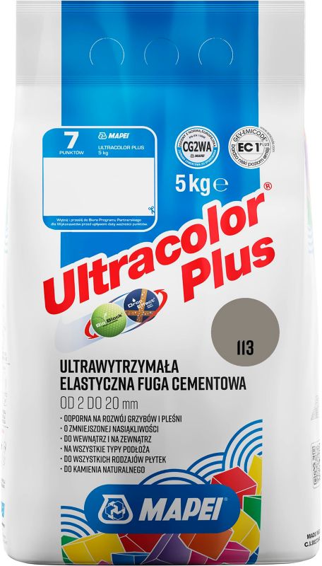 Fuga elastyczna Mapei Ultracolor Plus 113 szara 5 kg