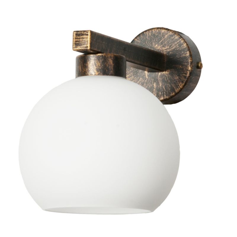 Kinkiet Ścienny EDYLIT Biały Klosz Vintage Retro Do Sypialni 1xE27 TETRA KOFI 9-963 1 szt.