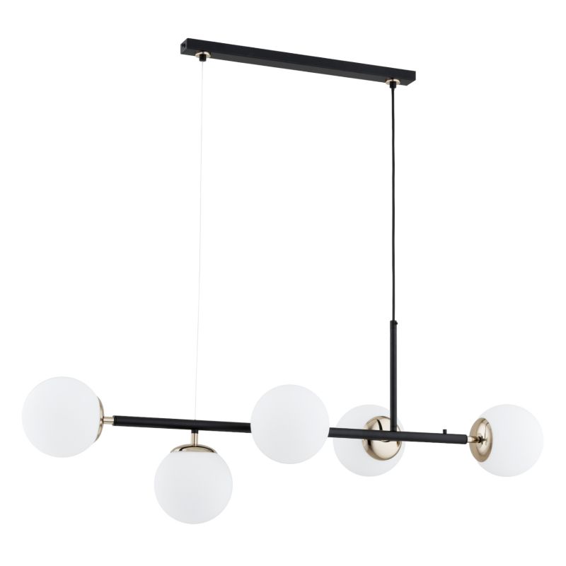 Lampa wisząca złote detale Alfa DANSA czarna 5xE14x10W IP20 wym:80x110x31,5cm - 1 szt.