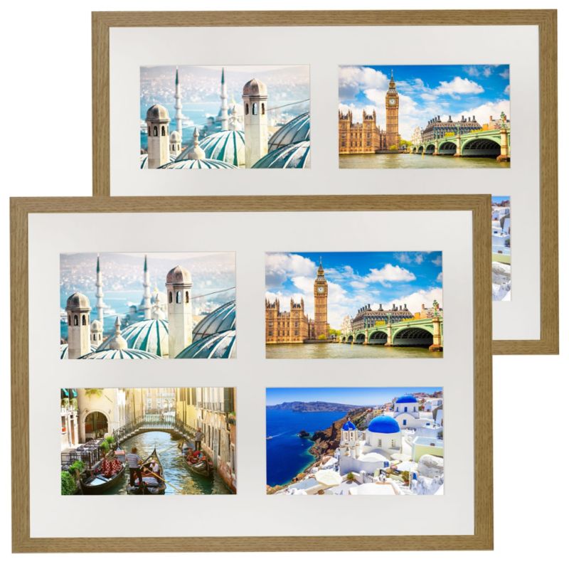 Zestaw ramek BD art Basic 28x35 na 4 zdjęcia 10x15 cm dąb 2 szt.