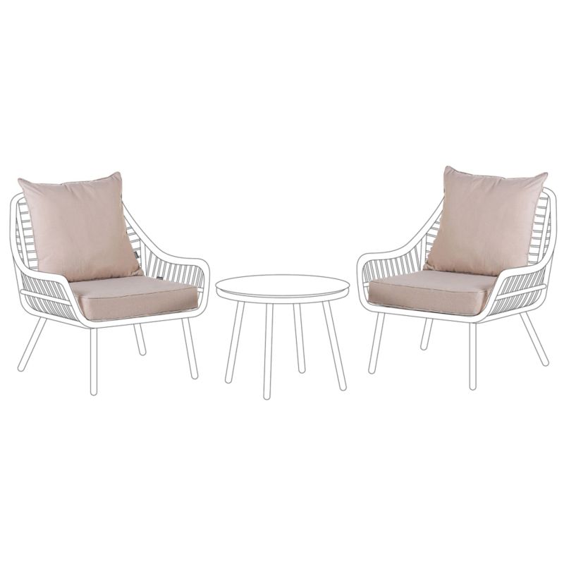 Komplet poszewek na poduchy ogrodowe Laureto Beżowy 1 kpl