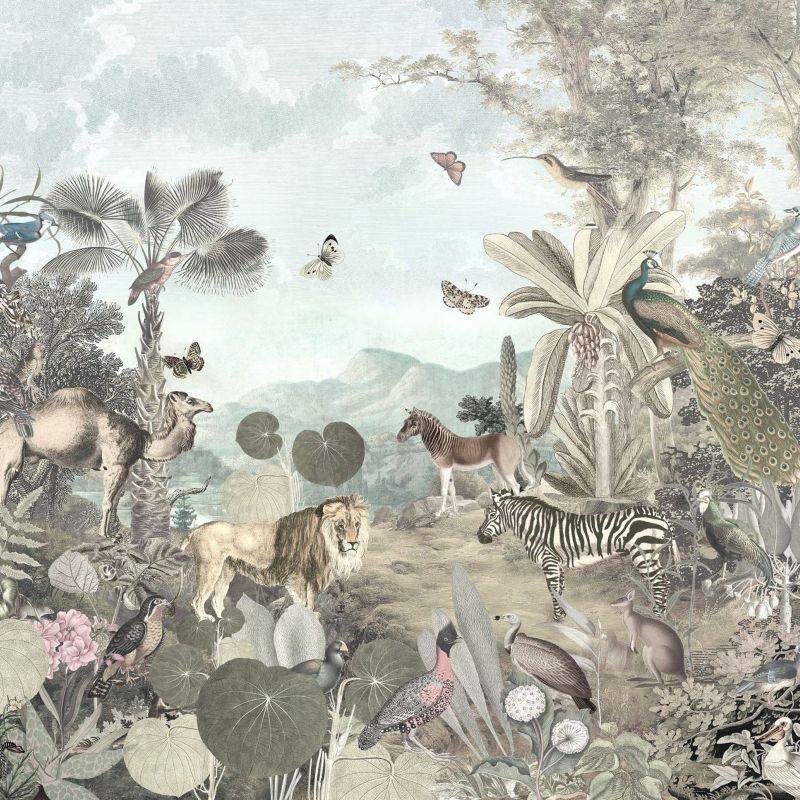 fototapeta Sanders & Sanders tropikalna dżungla zielonoszarym 300 x 280 cm - 1 rol.